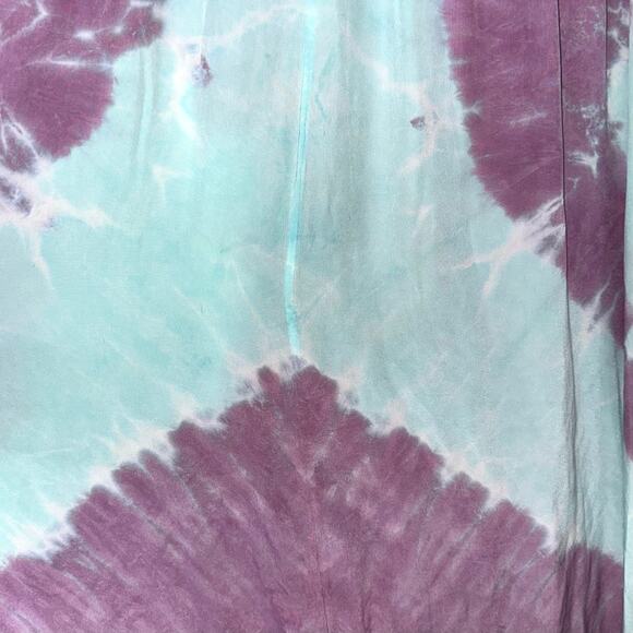 Gypsy 05 Y2K Silk Aqua Purple Tie Dye Strapless Tube Maxi Dress Size XS - Picture 9 of 14